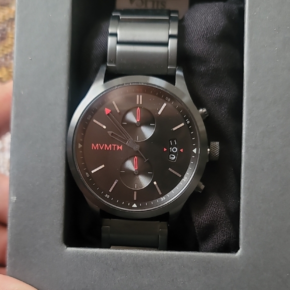 Brand NEW NEVER WORN.MVMT Black Watch with Red Details